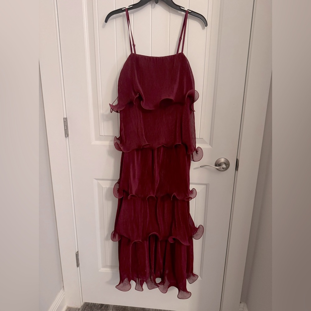 Endless Rose Red Ruffled Tiered Maxi Dress endless rose size medium #38